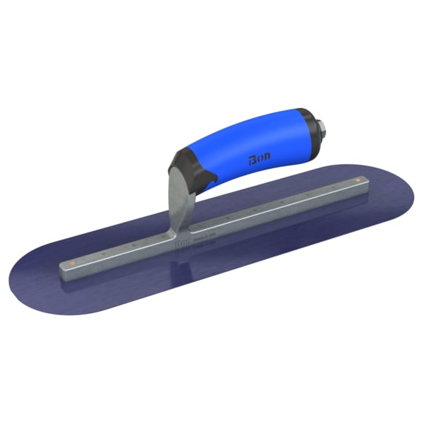Steel City Trowels By Bon Bon 67-151 Finish Trowel, Round, Blue Steel, 14 X 4, Comfort Grip 67-151 - main